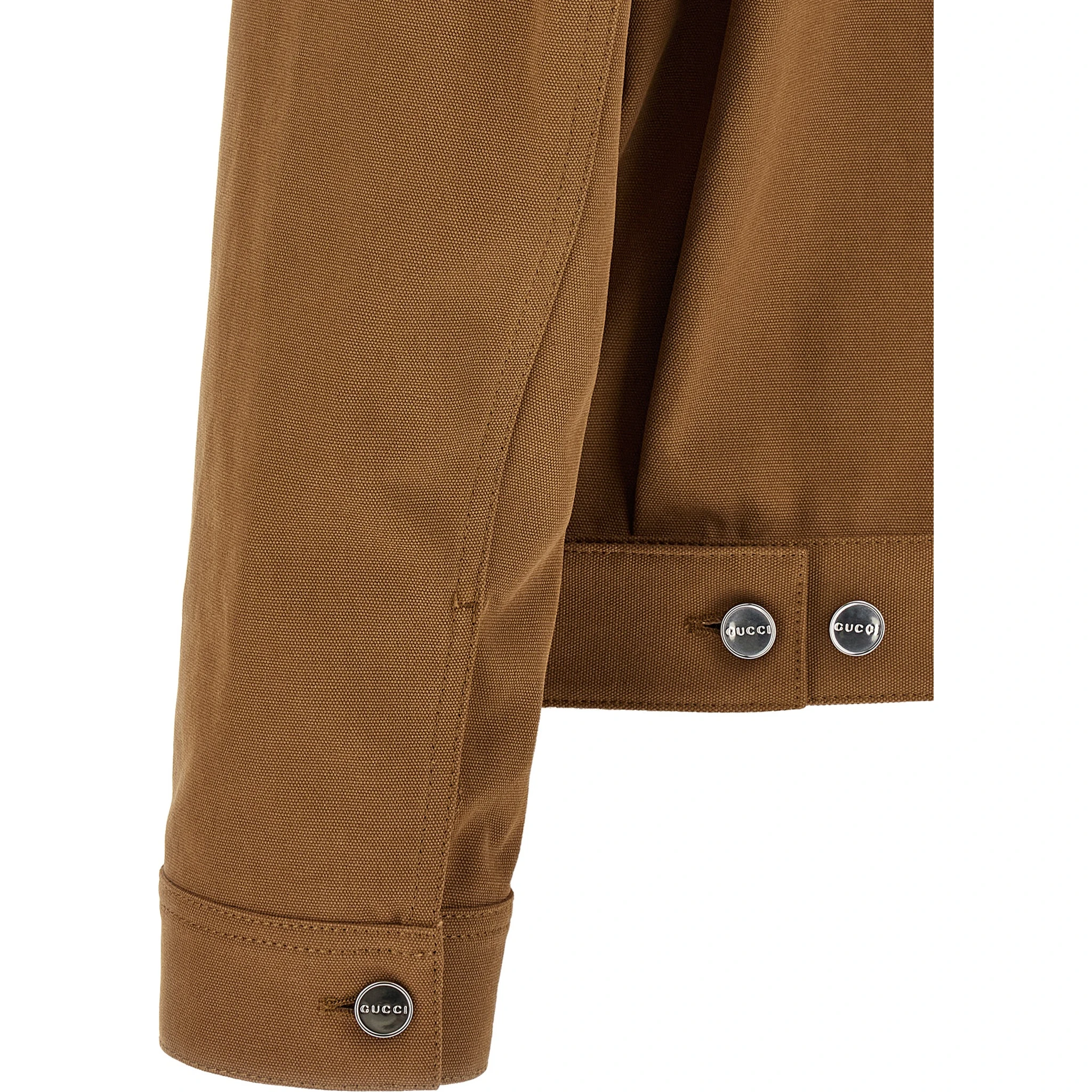 Brown Cotton Full-Length Jacket