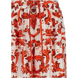 Orange Silk Flared Pants