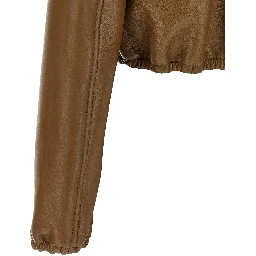 Beige Lamb Leather Leather Jacket