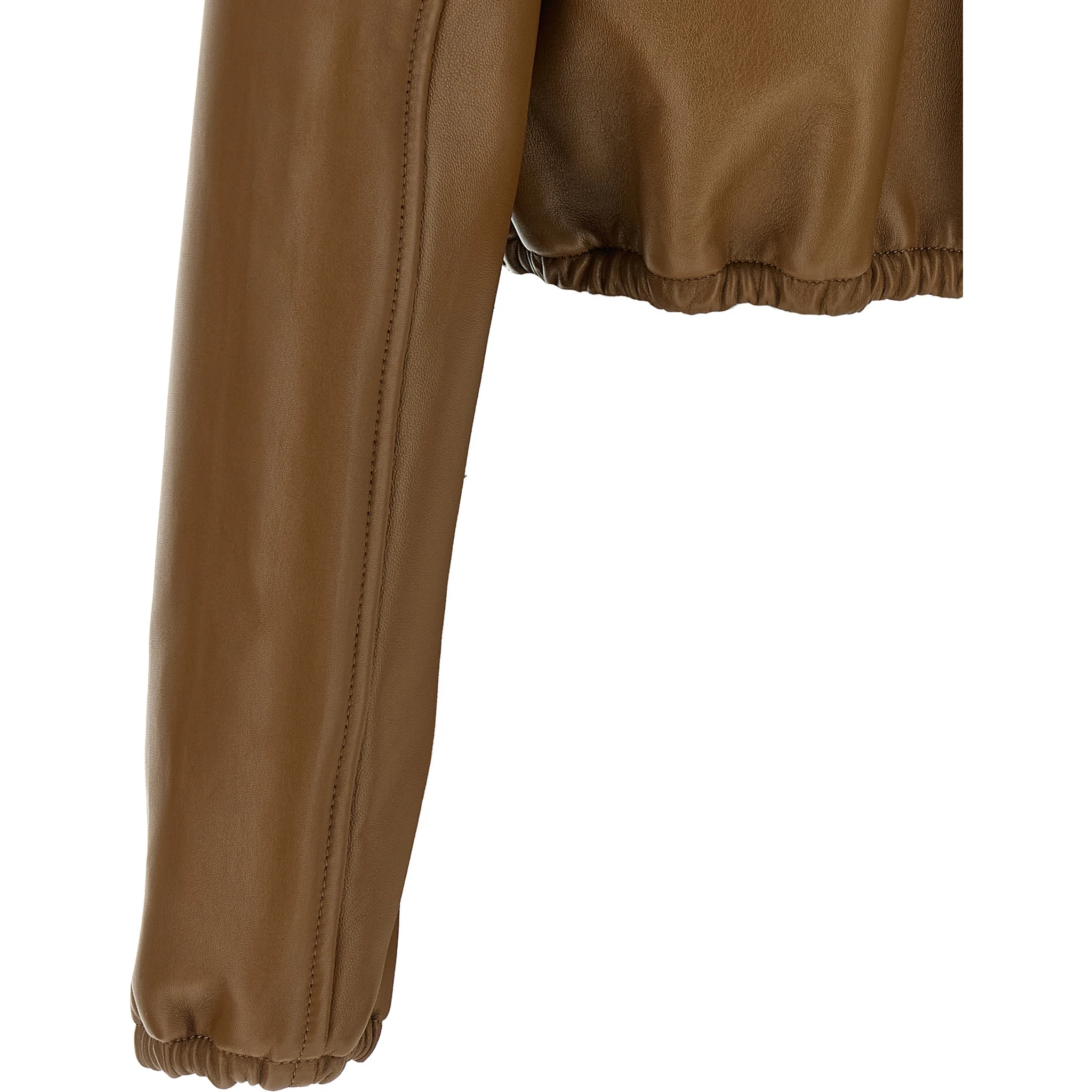 Beige Lamb Leather Leather Jacket