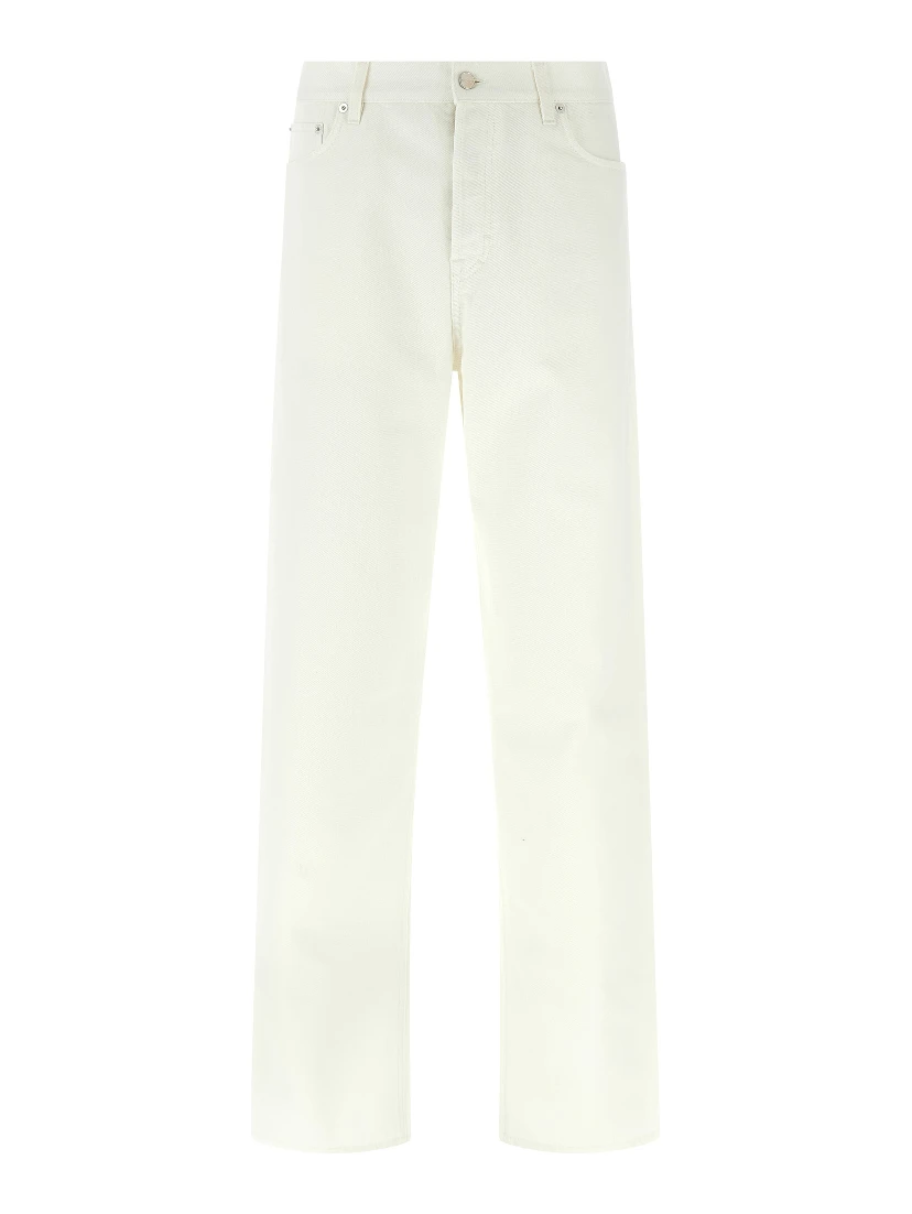 White Cotton Straight-Leg Jeans