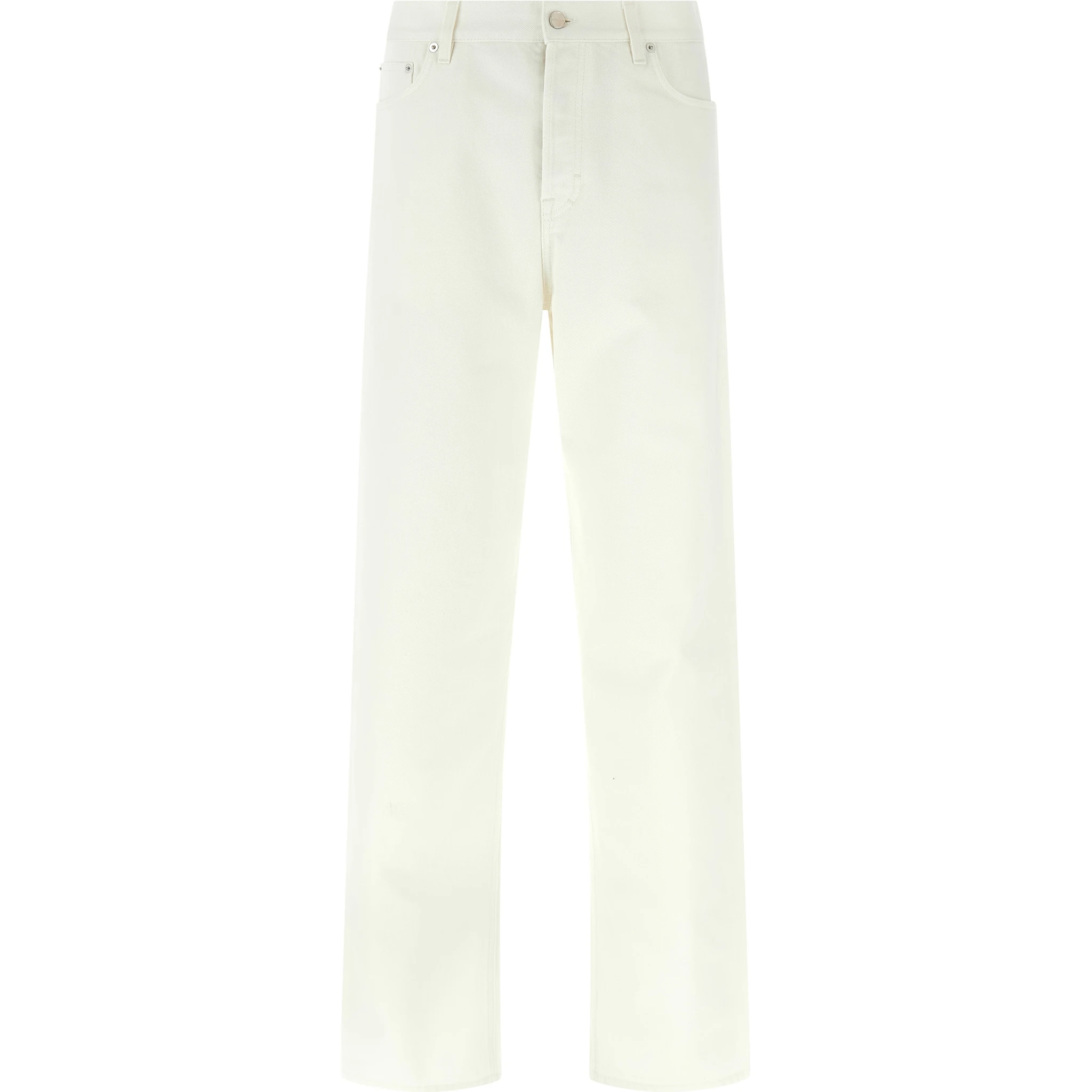 White Cotton Straight-Leg Jeans