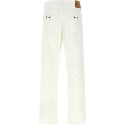 White Cotton Straight-Leg Jeans