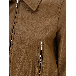 Beige Lamb Leather Leather Jacket