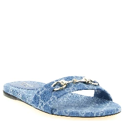 Blue Cotton Slides