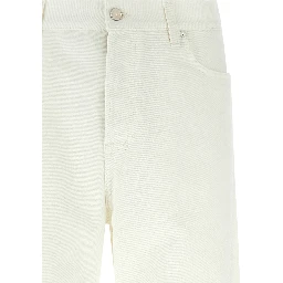 White Cotton Straight-Leg Jeans