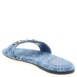 Blue Cotton Slides