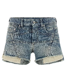 Blue Cotton Bermuda Shorts
