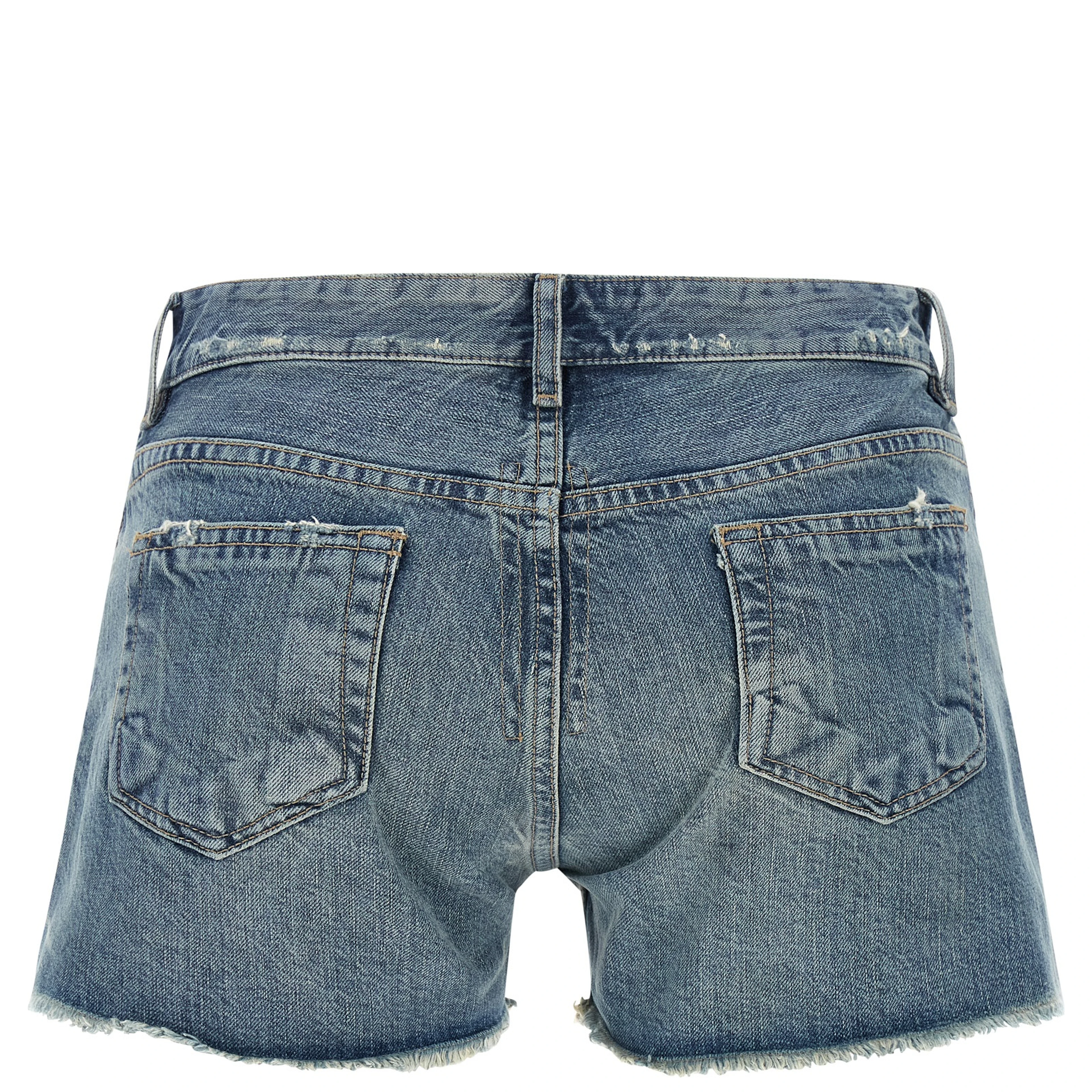 Blue Cotton Bermuda Shorts