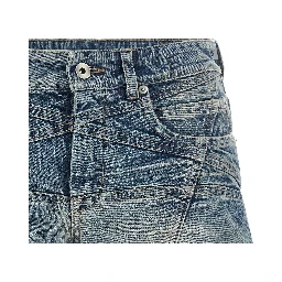 Blue Cotton Bermuda Shorts