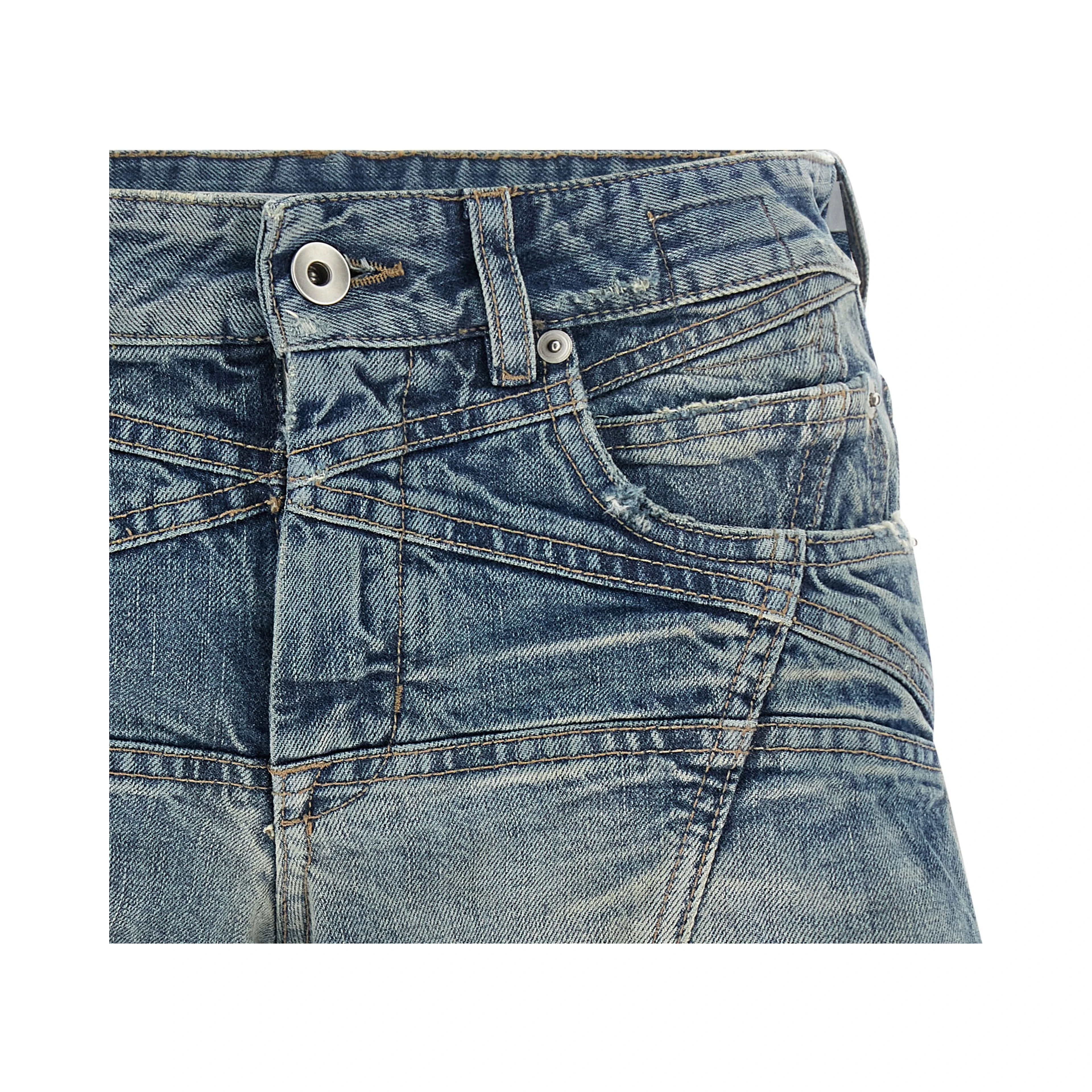 Blue Cotton Bermuda Shorts