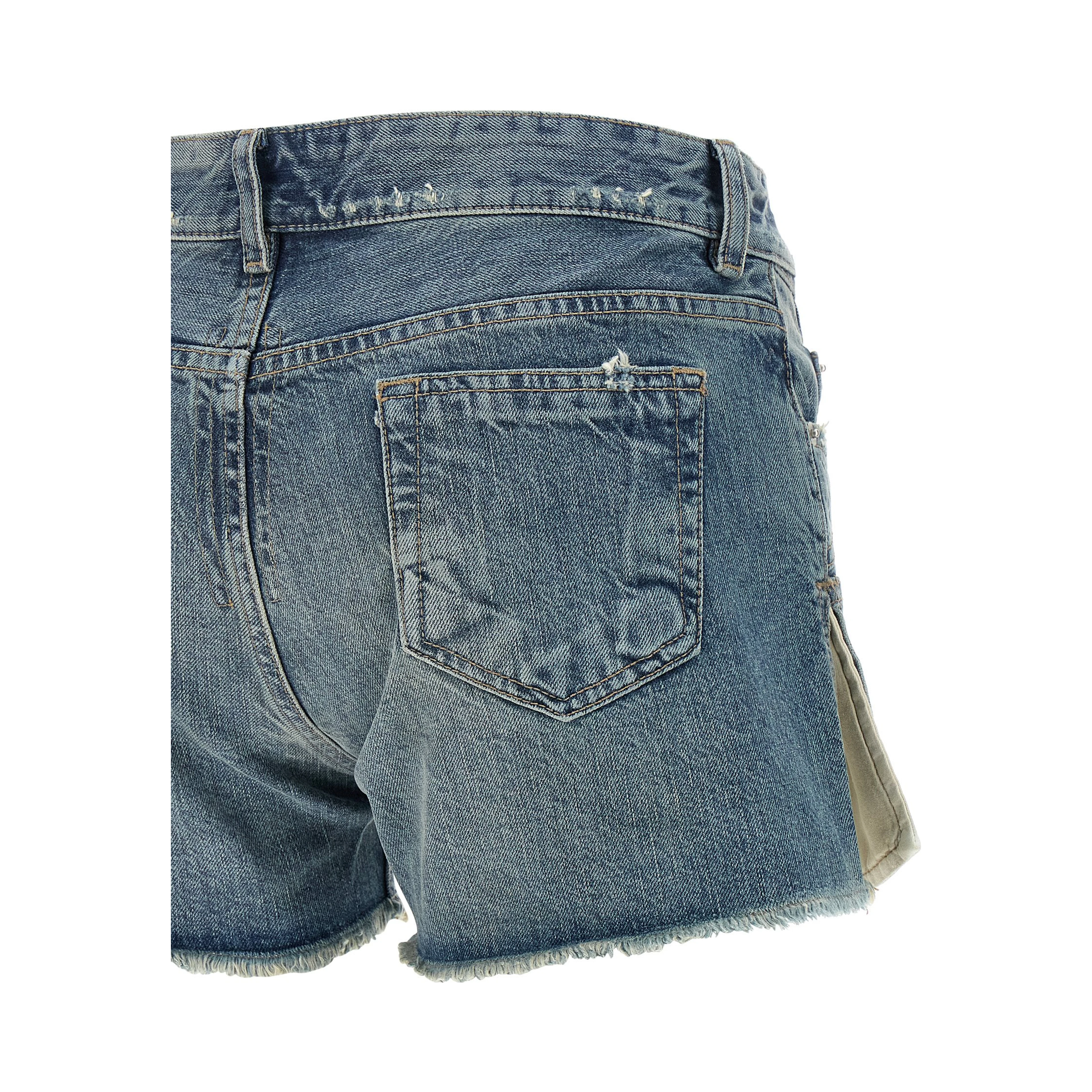 Blue Cotton Bermuda Shorts