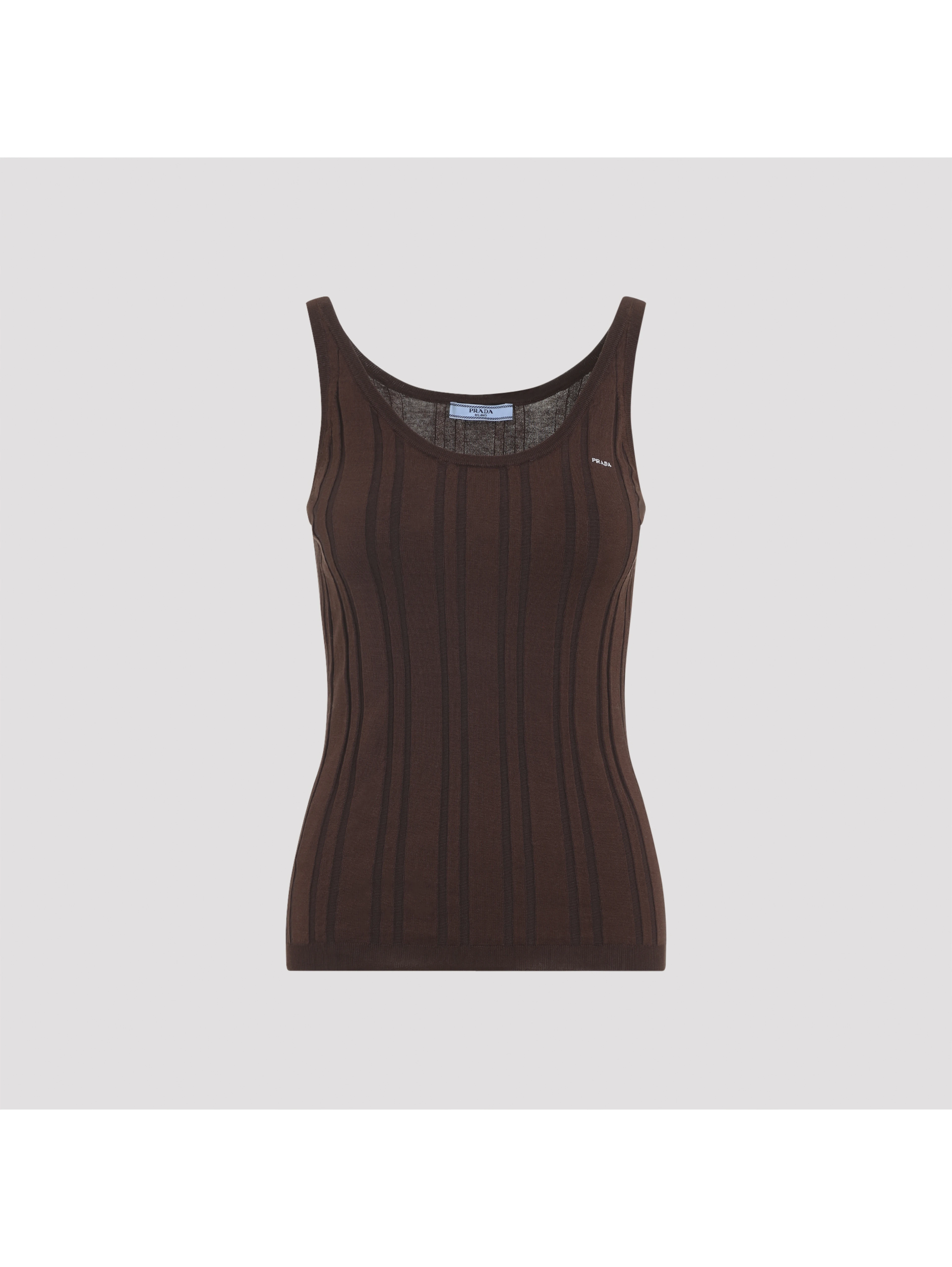 Prada Ribbed Knit Tank Top