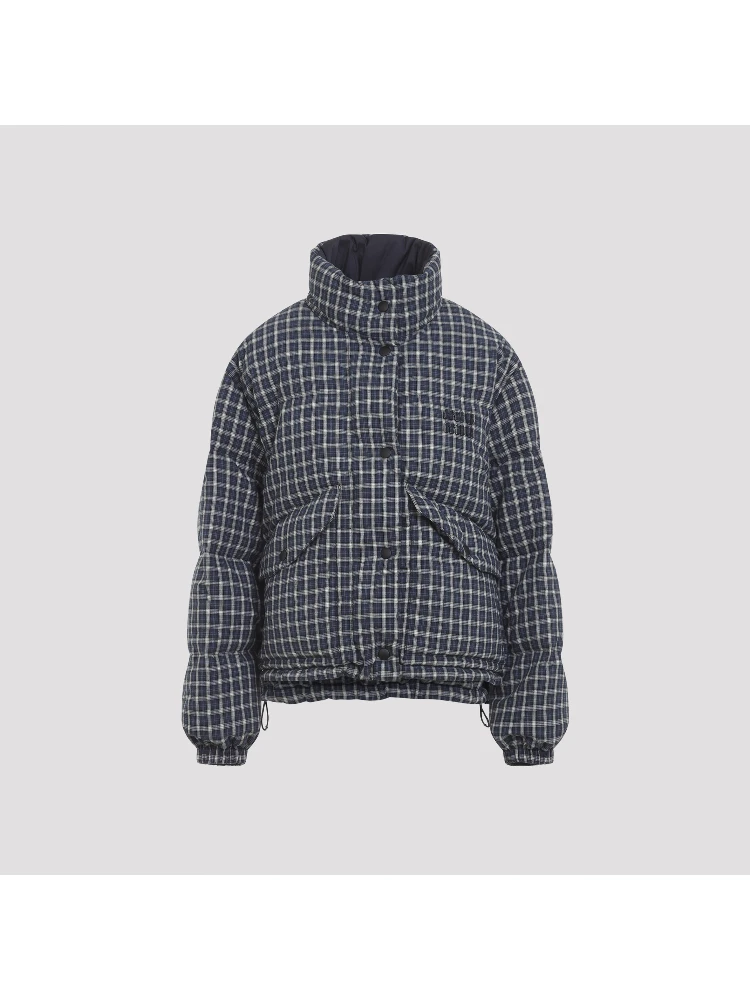 Miu MIu Reversible Checked Down Jacket