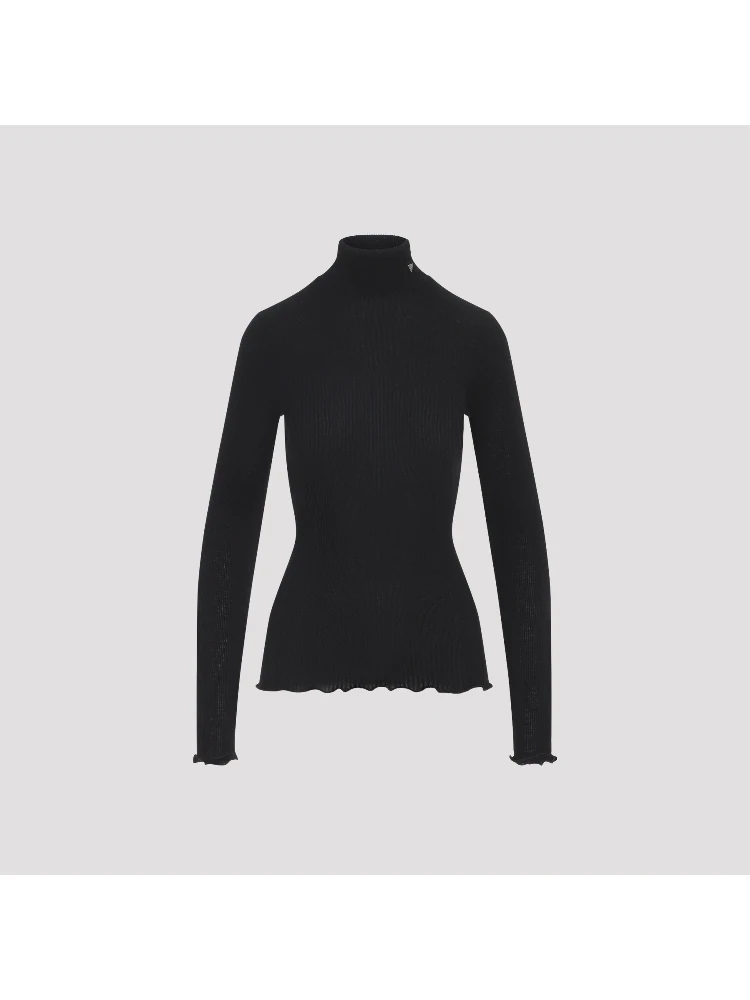 Prada Ribbed Knit Turtleneck Top