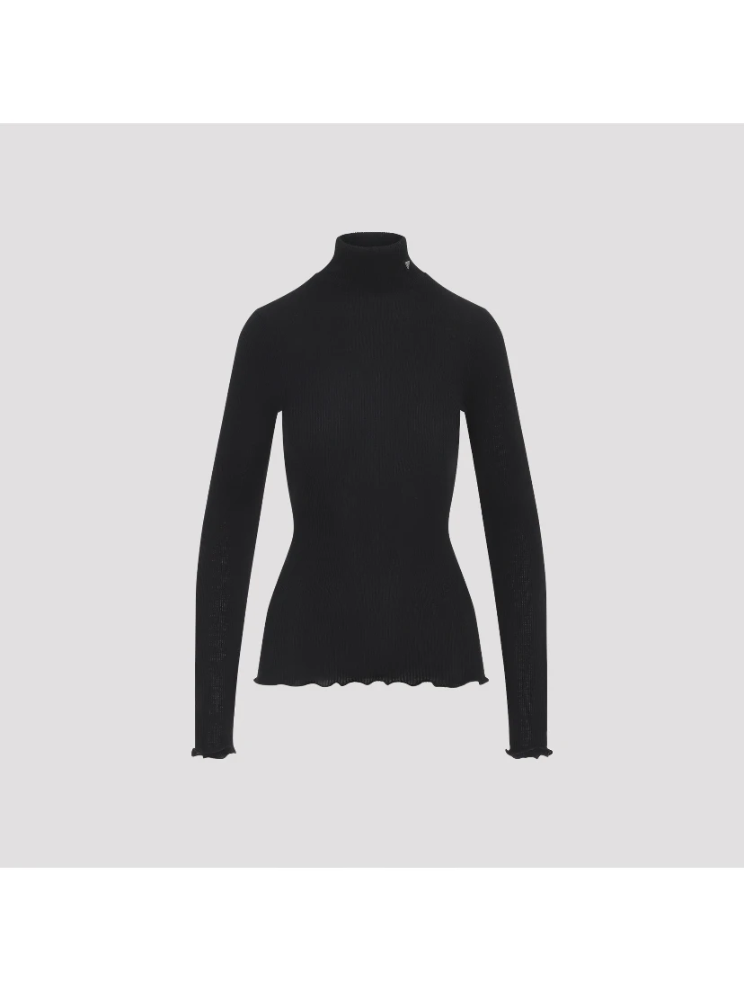 Prada Ribbed Knit Turtleneck Top
