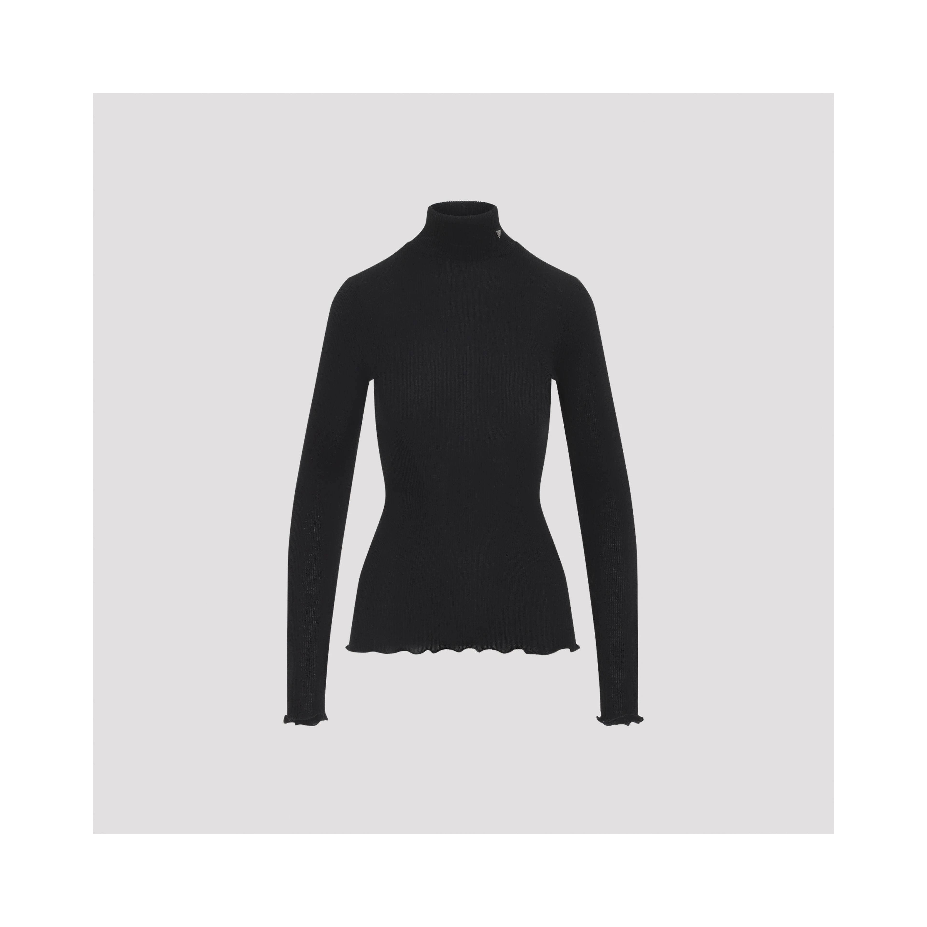 Prada Ribbed Knit Turtleneck Top