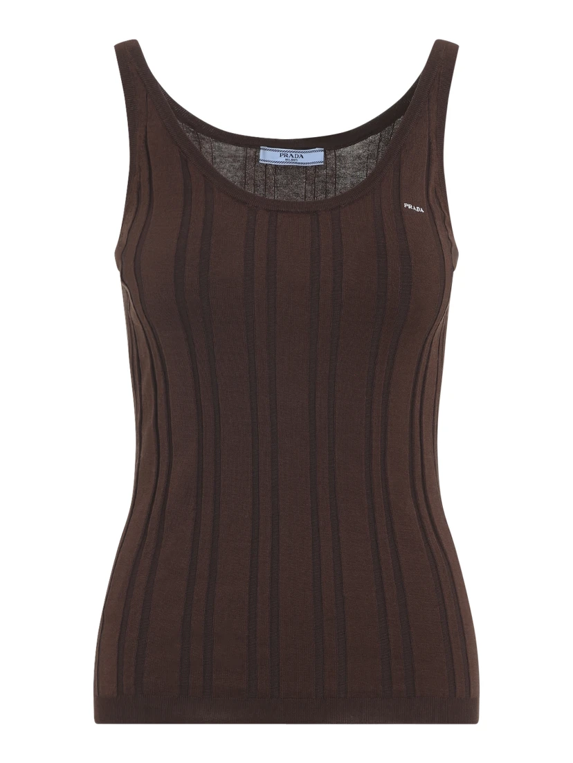 Prada Ribbed Knit Tank Top