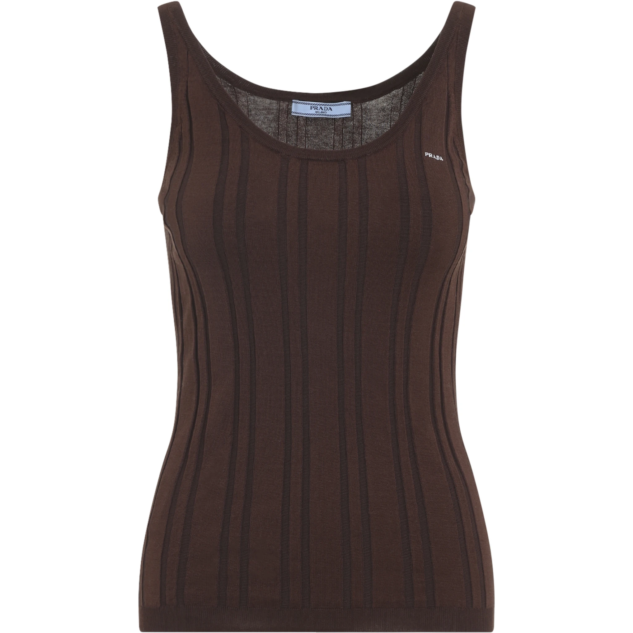 Prada Ribbed Knit Tank Top