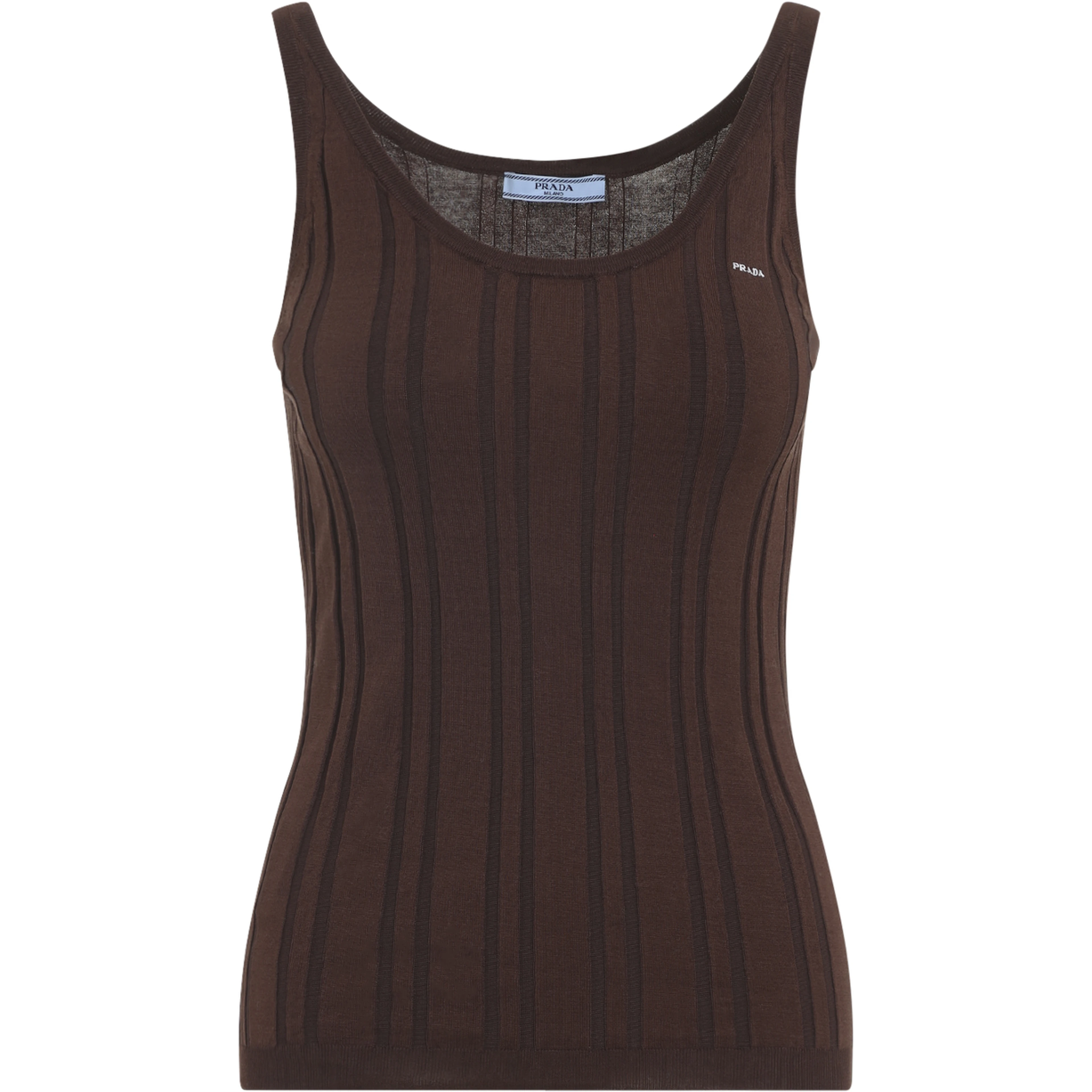 Prada Ribbed Knit Tank Top