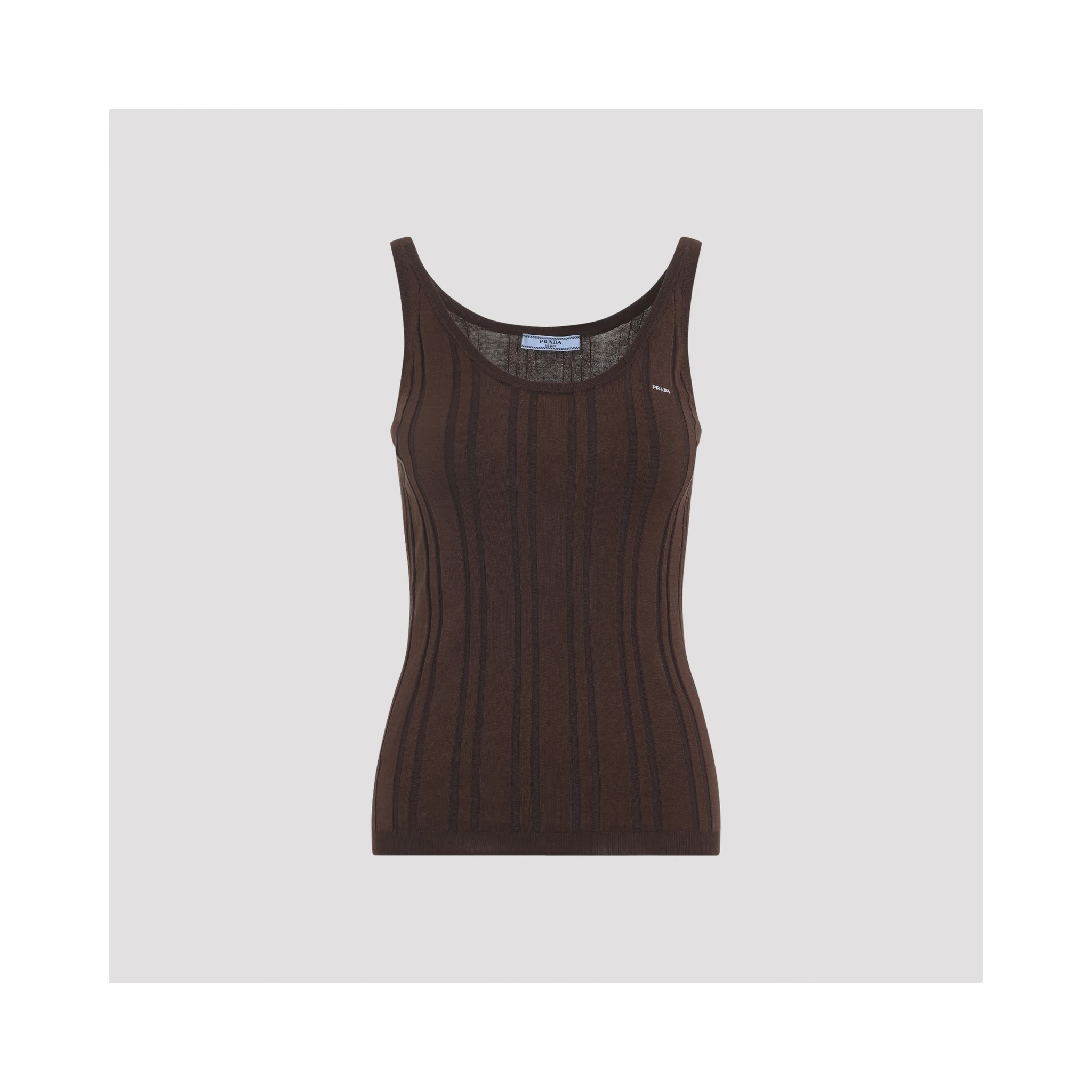 Prada Ribbed Knit Tank Top