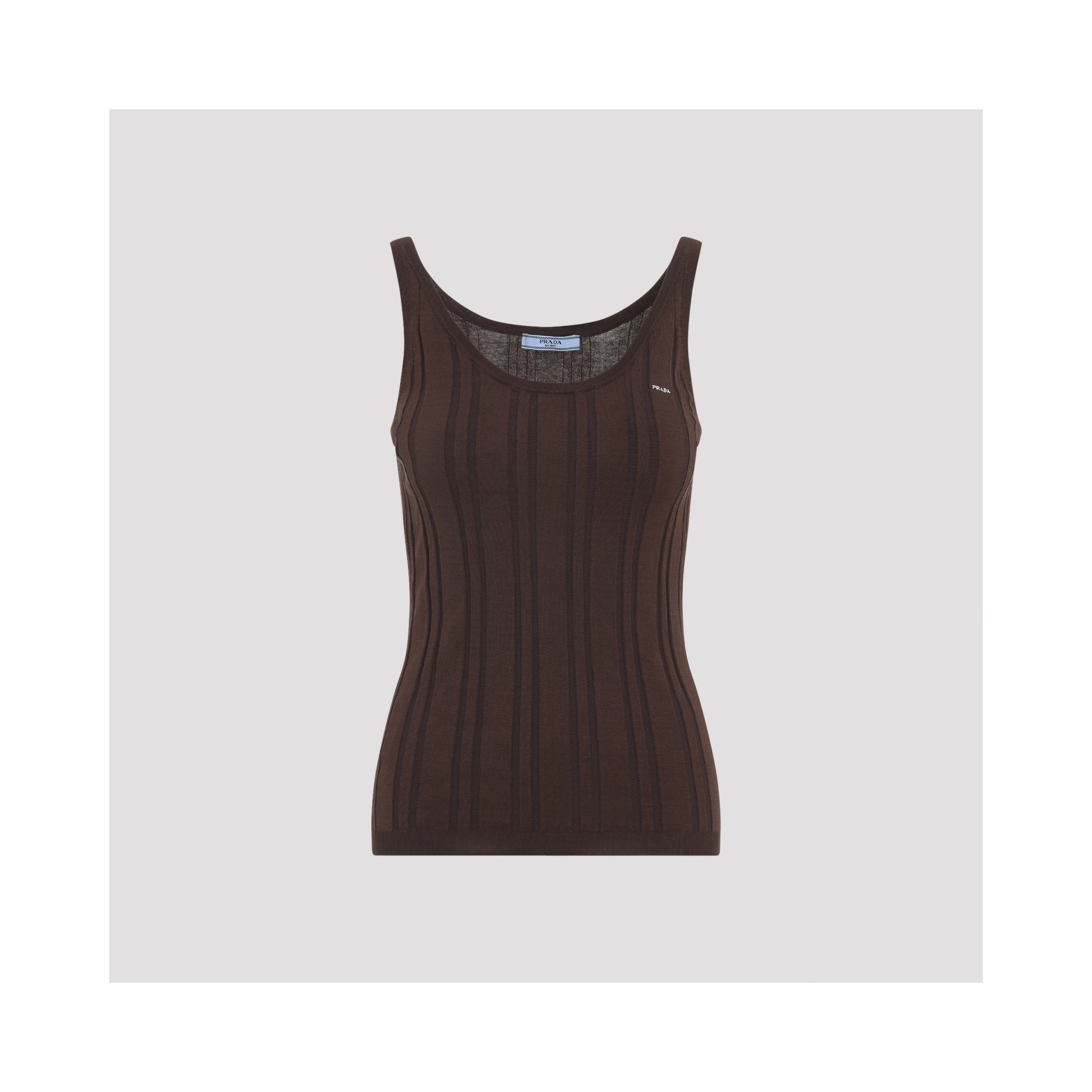 Prada Ribbed Knit Tank Top