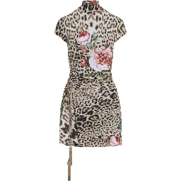 Roberto Cavalli Jaguar Roses Mini Dress