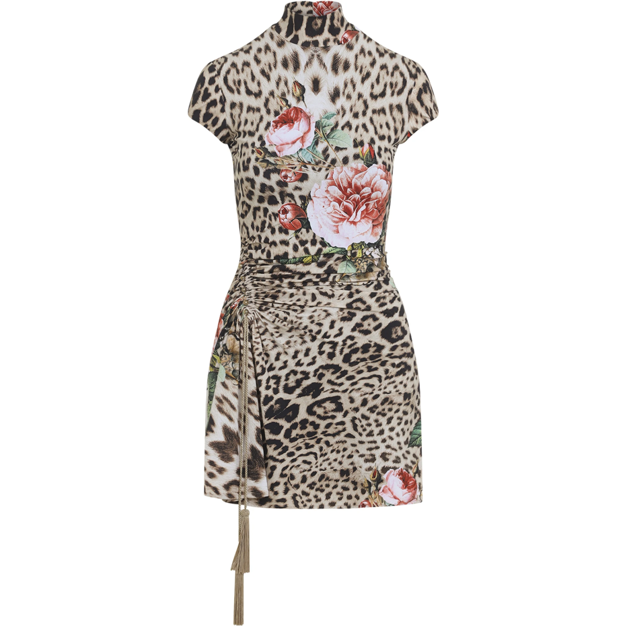 Roberto Cavalli Jaguar Roses Mini Dress
