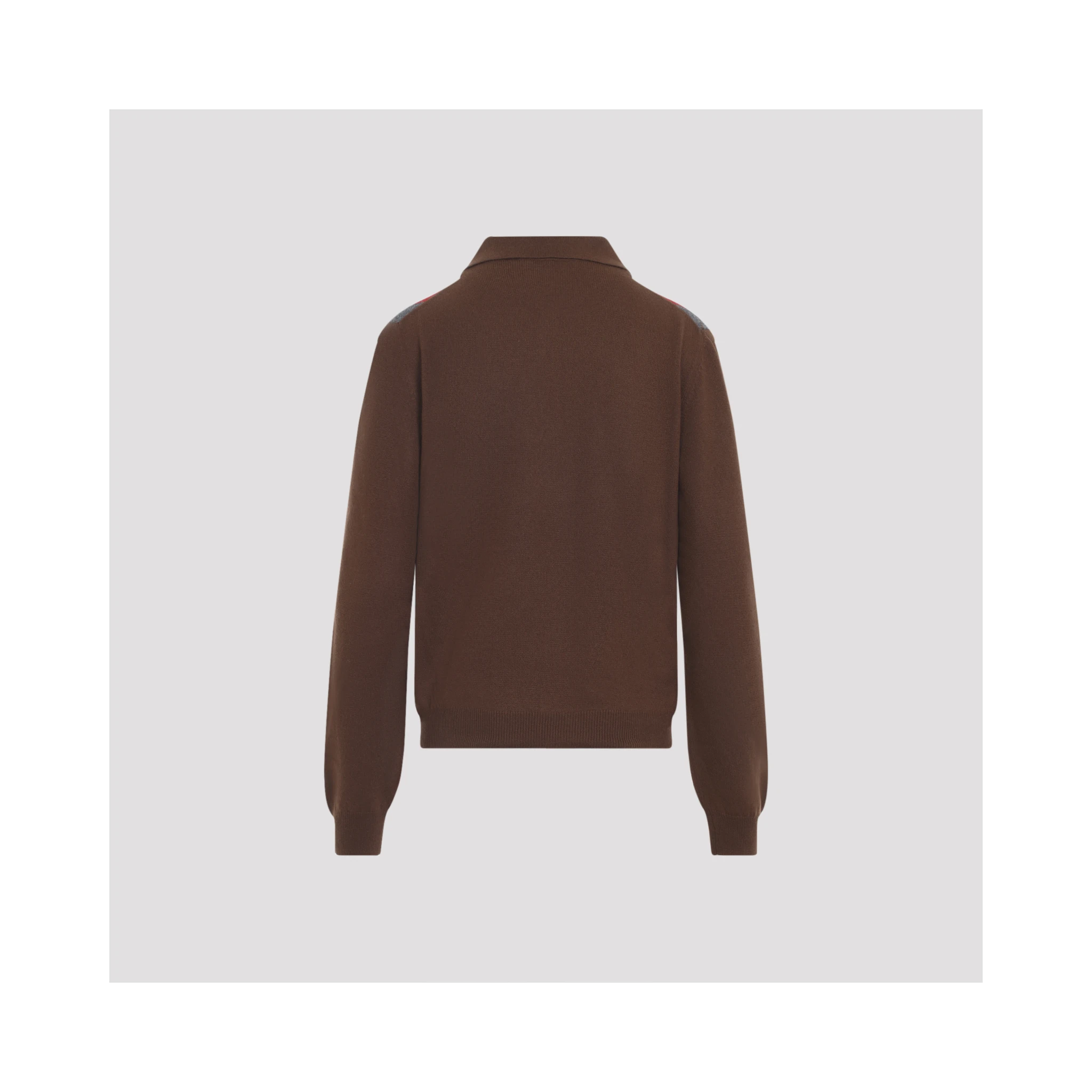 Prada Argyle Knit Polo Sweater
