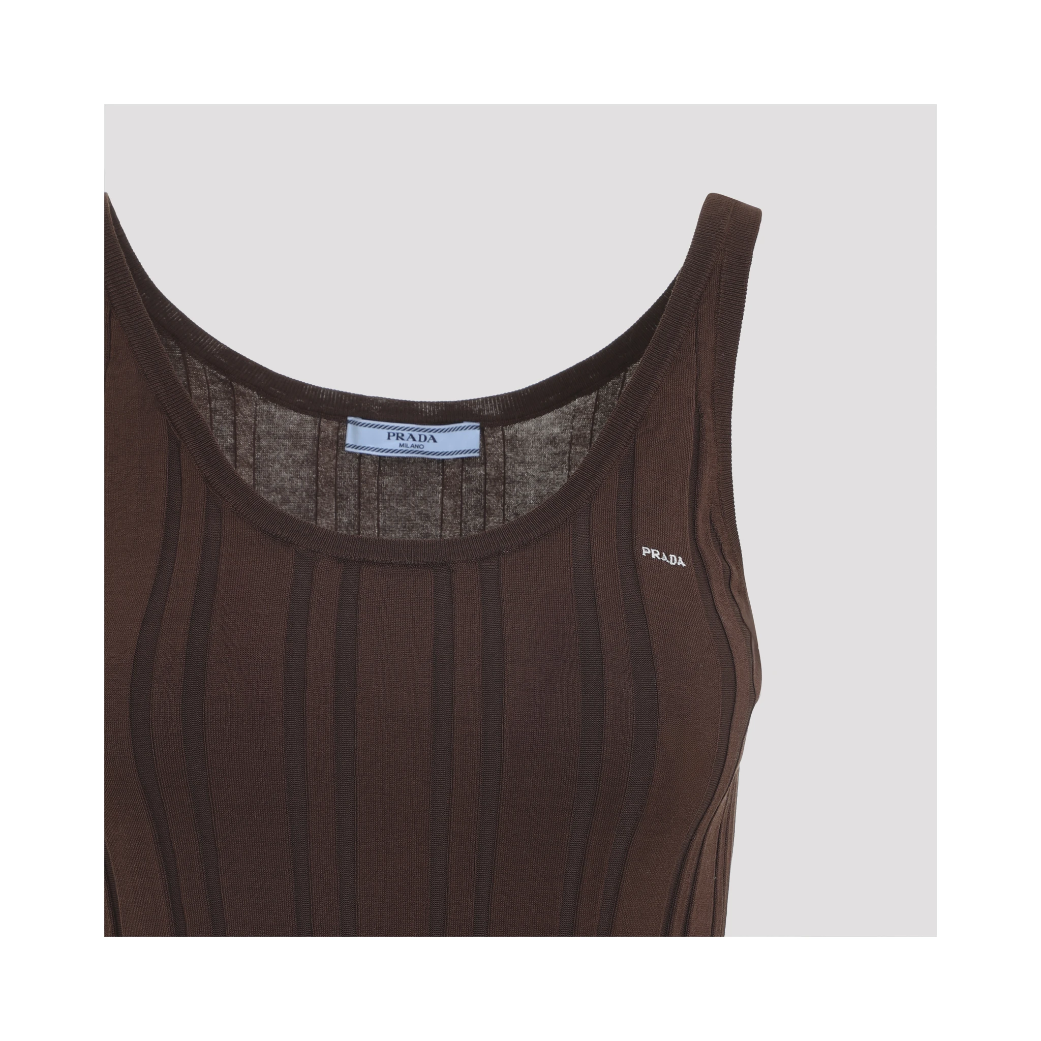 Prada Ribbed Knit Tank Top