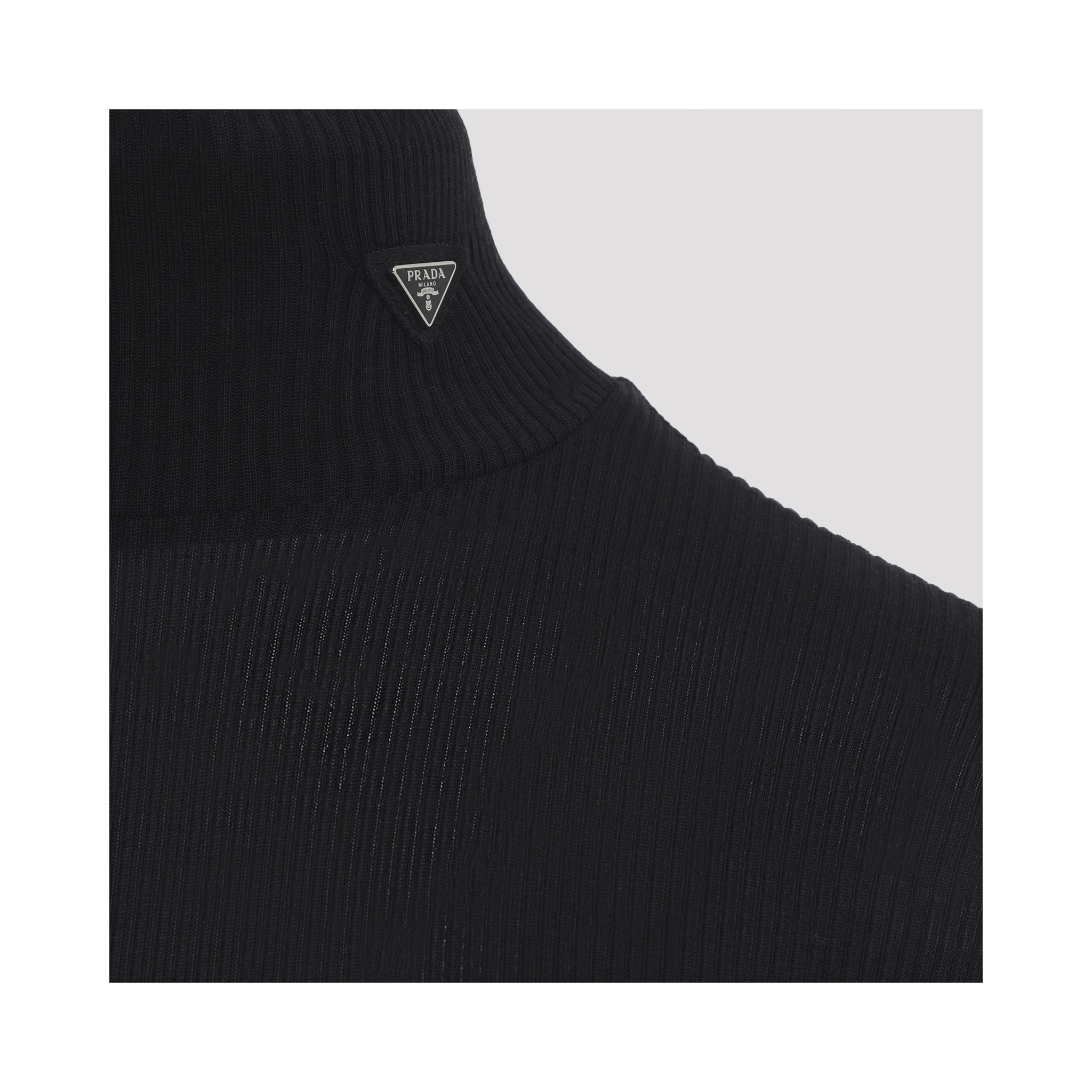 Prada Ribbed Knit Turtleneck Top