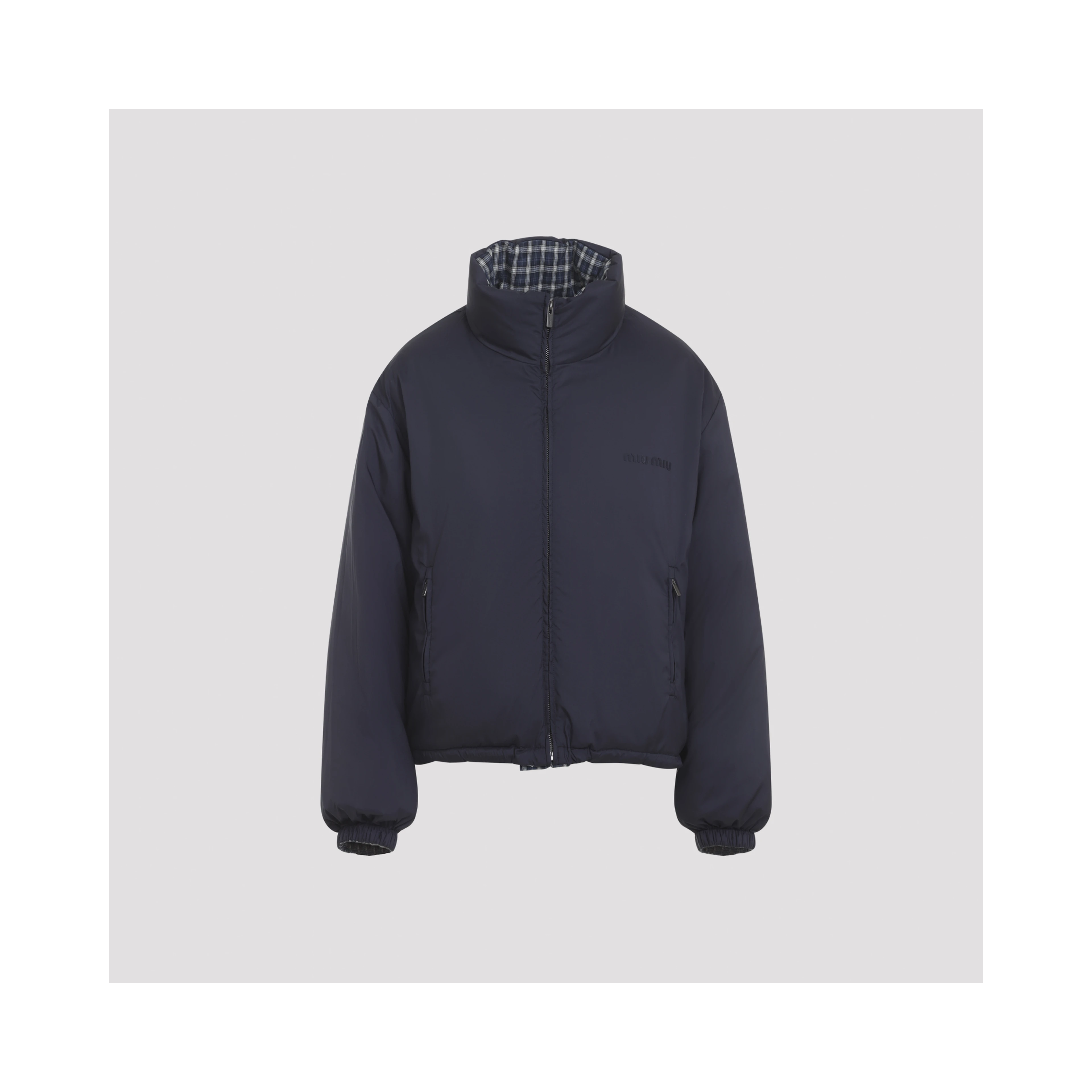 Miu MIu Reversible Checked Down Jacket