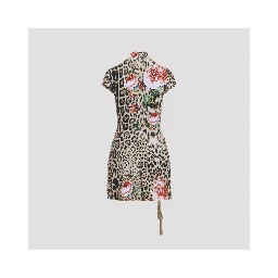 Roberto Cavalli Jaguar Roses Mini Dress