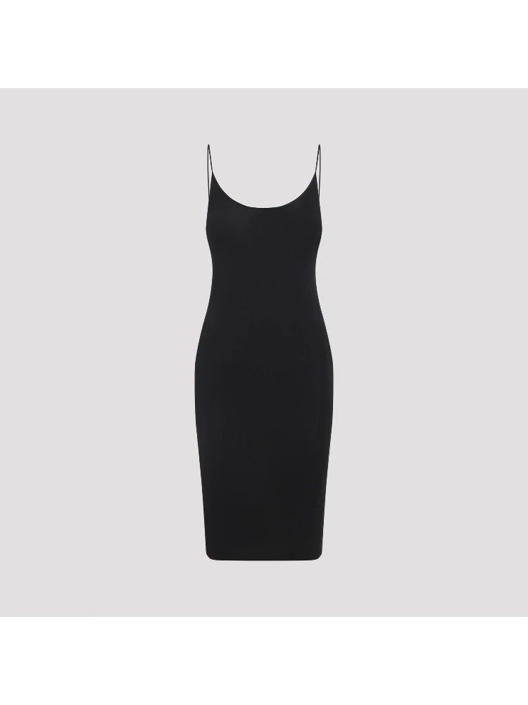 Saint Laurent Open-Back Cassandre Knit Dress