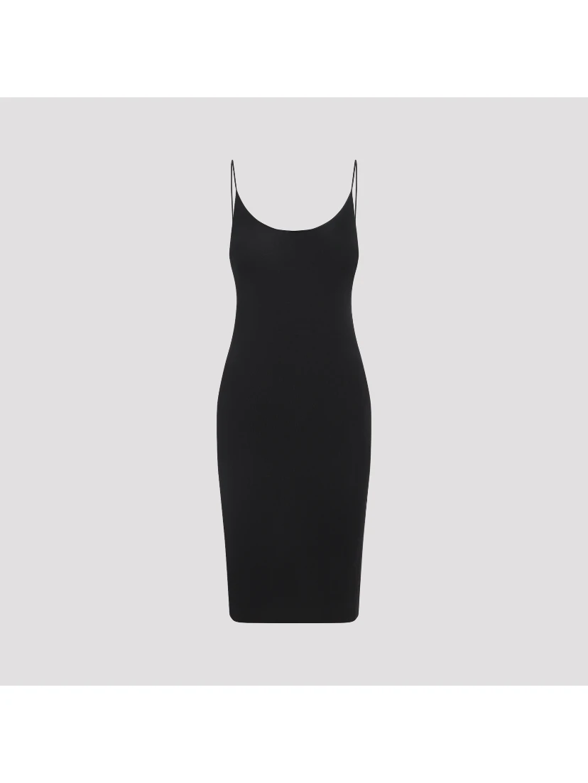 Saint Laurent Open-Back Cassandre Knit Dress