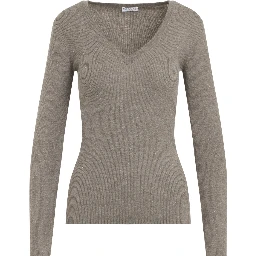 Brunello Cucinelli Ribbed V-Neck Sweater