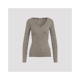 Brunello Cucinelli Ribbed V-Neck Sweater
