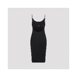 Saint Laurent Open-Back Cassandre Knit Dress