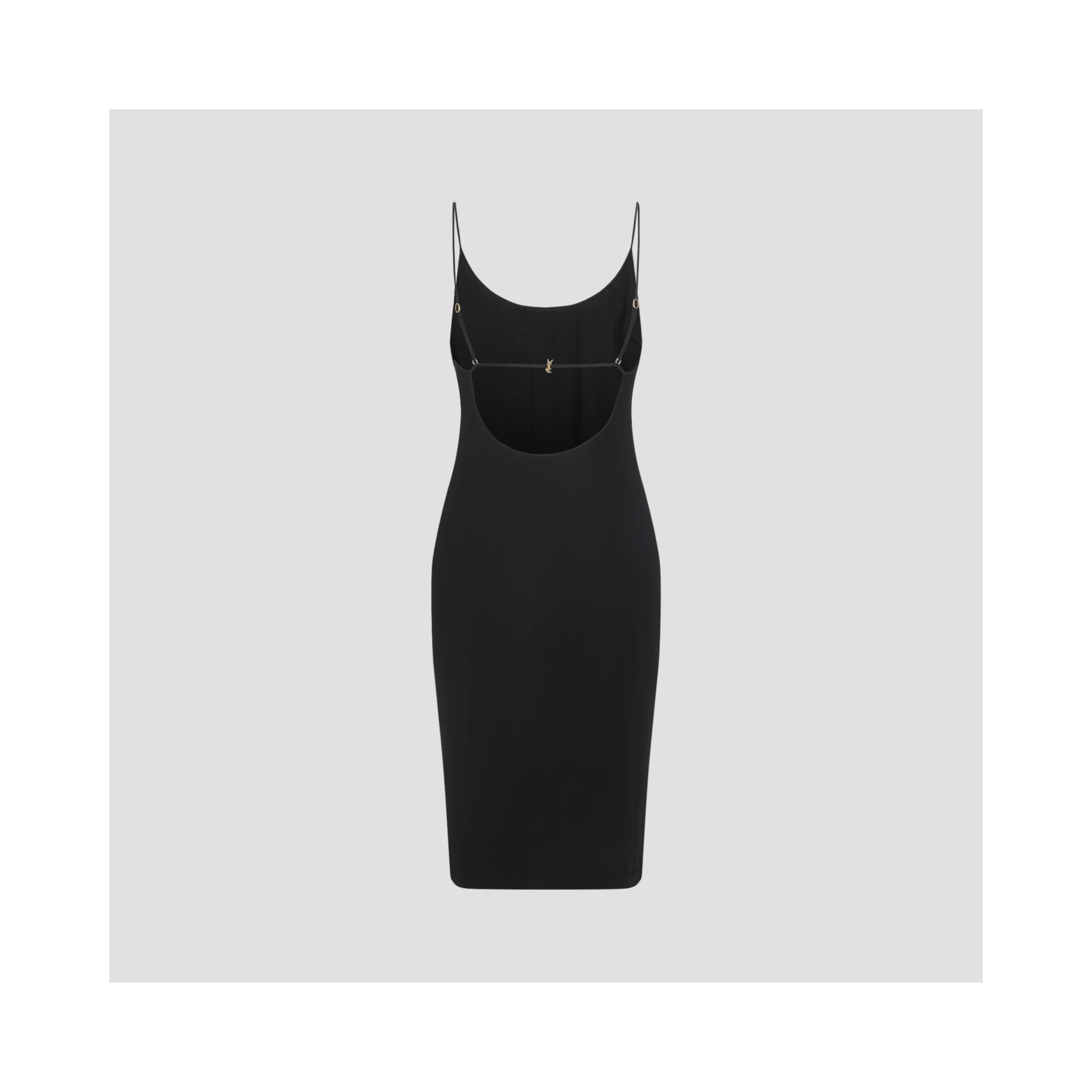 Saint Laurent Open-Back Cassandre Knit Dress