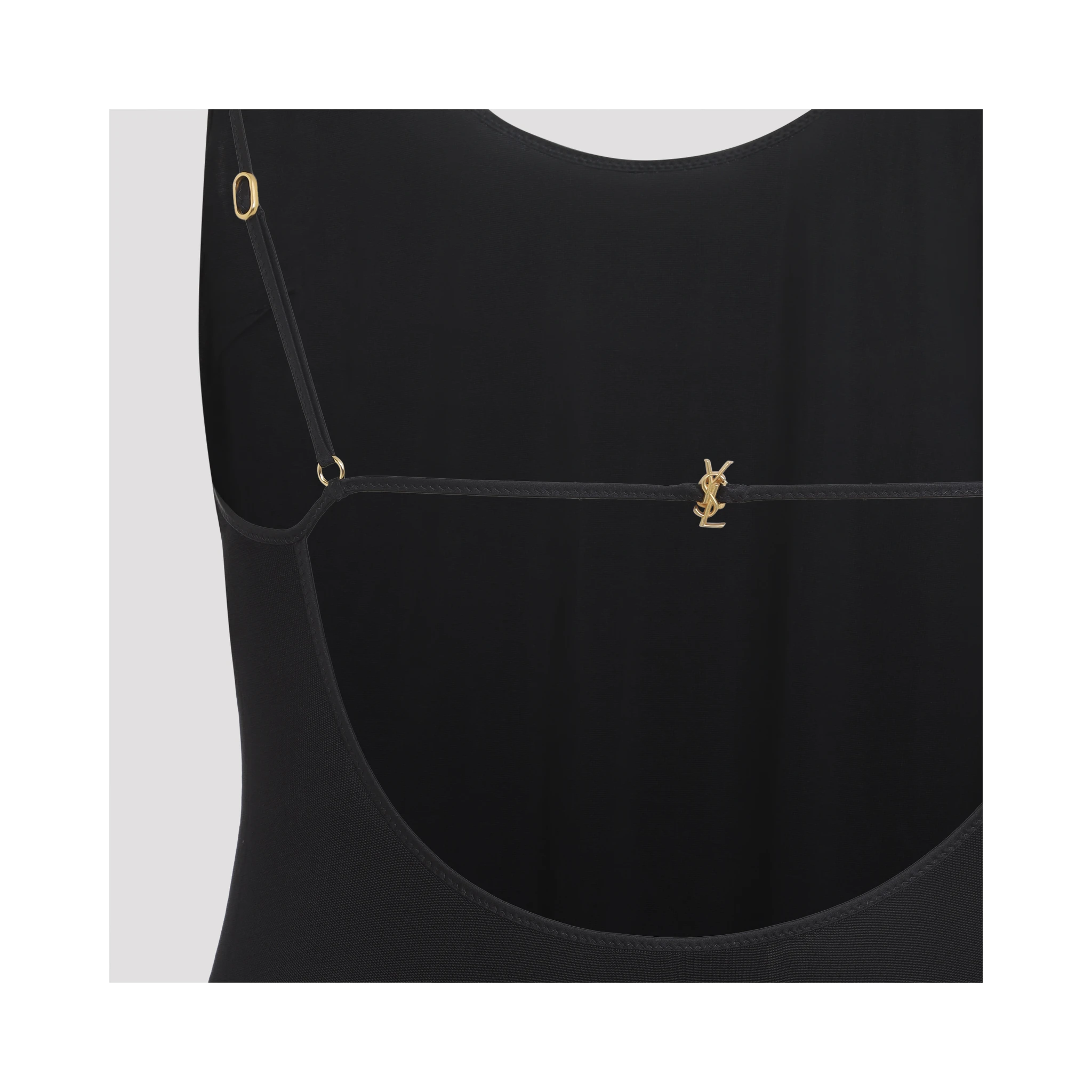 Saint Laurent Open-Back Cassandre Knit Dress
