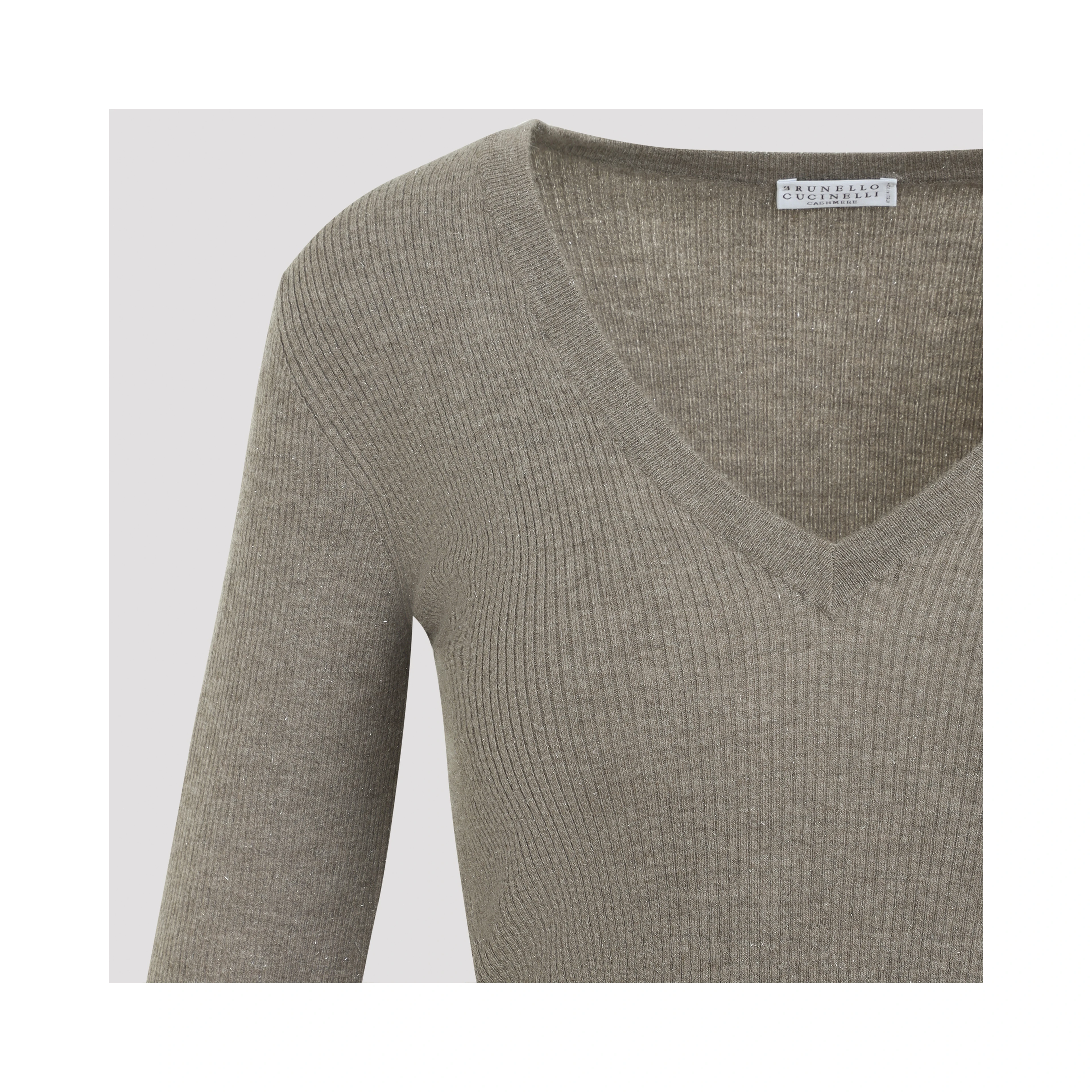 Brunello Cucinelli Ribbed V-Neck Sweater