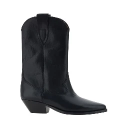 Black Calf Leather Bos Taurus Ankle Boots