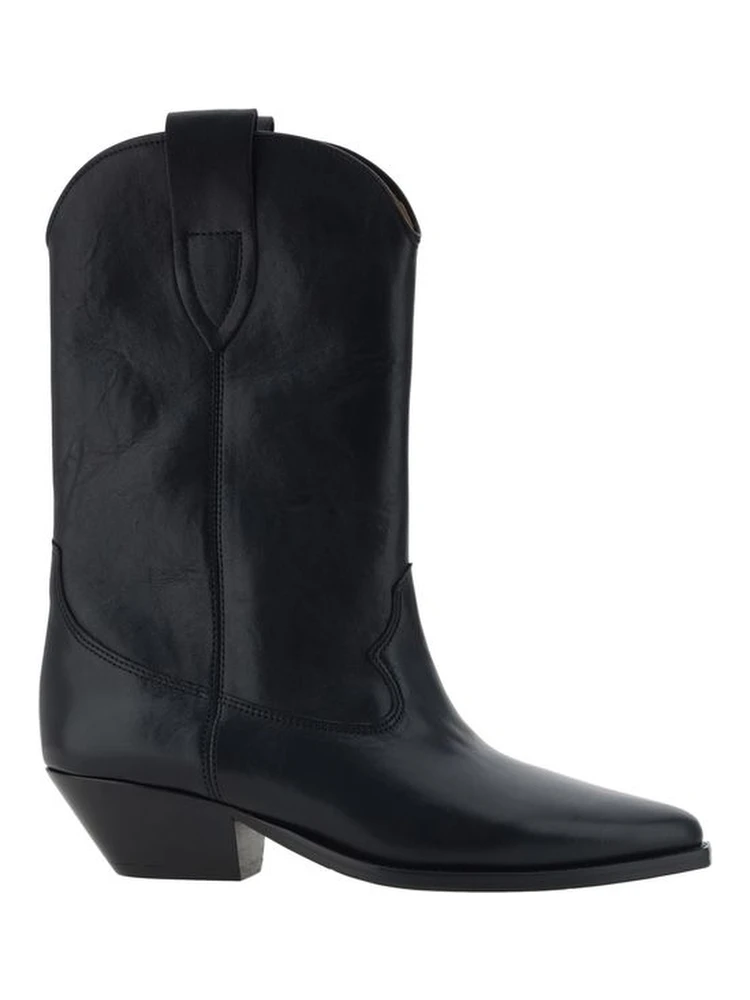 Black Calf Leather Bos Taurus Ankle Boots