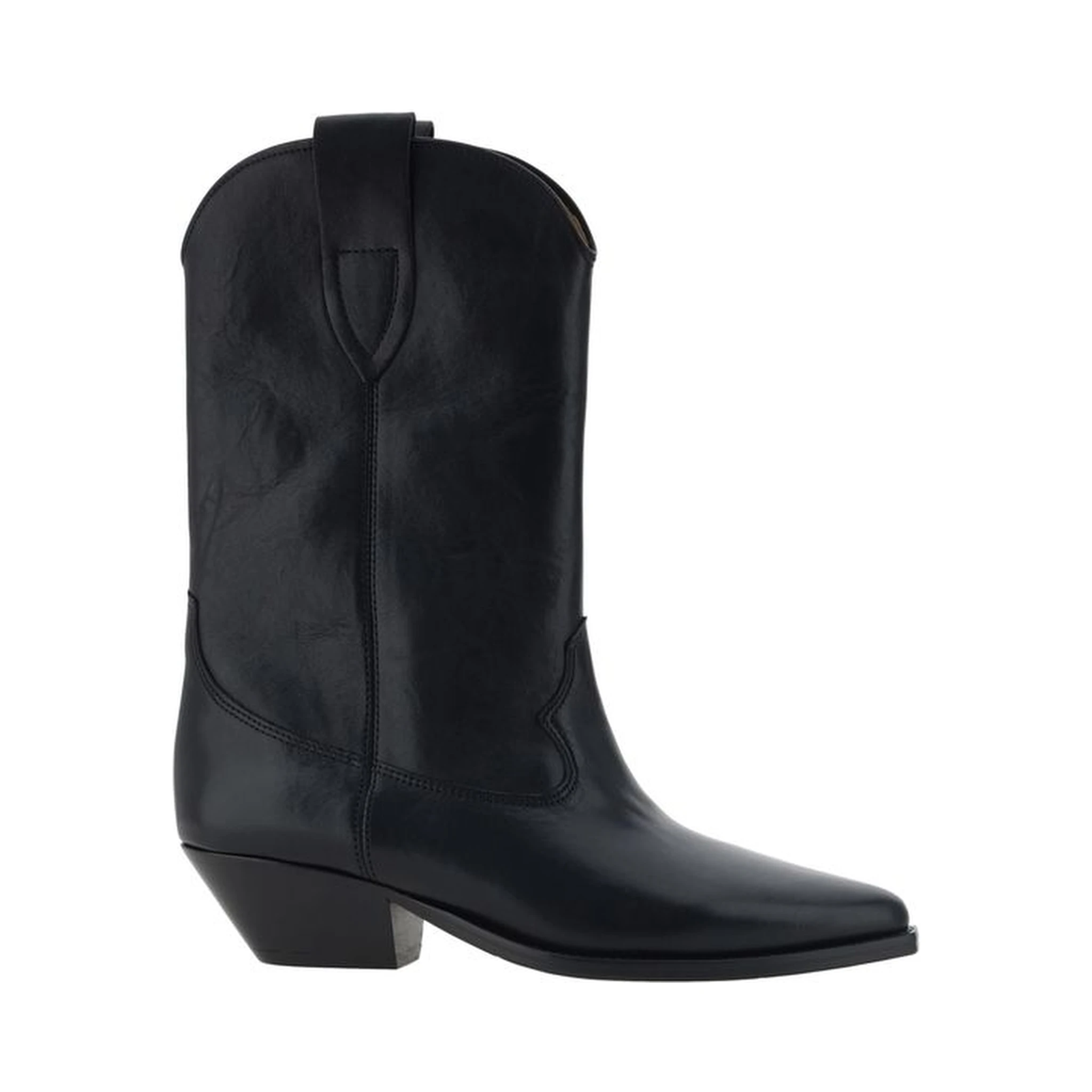 Black Calf Leather Bos Taurus Ankle Boots