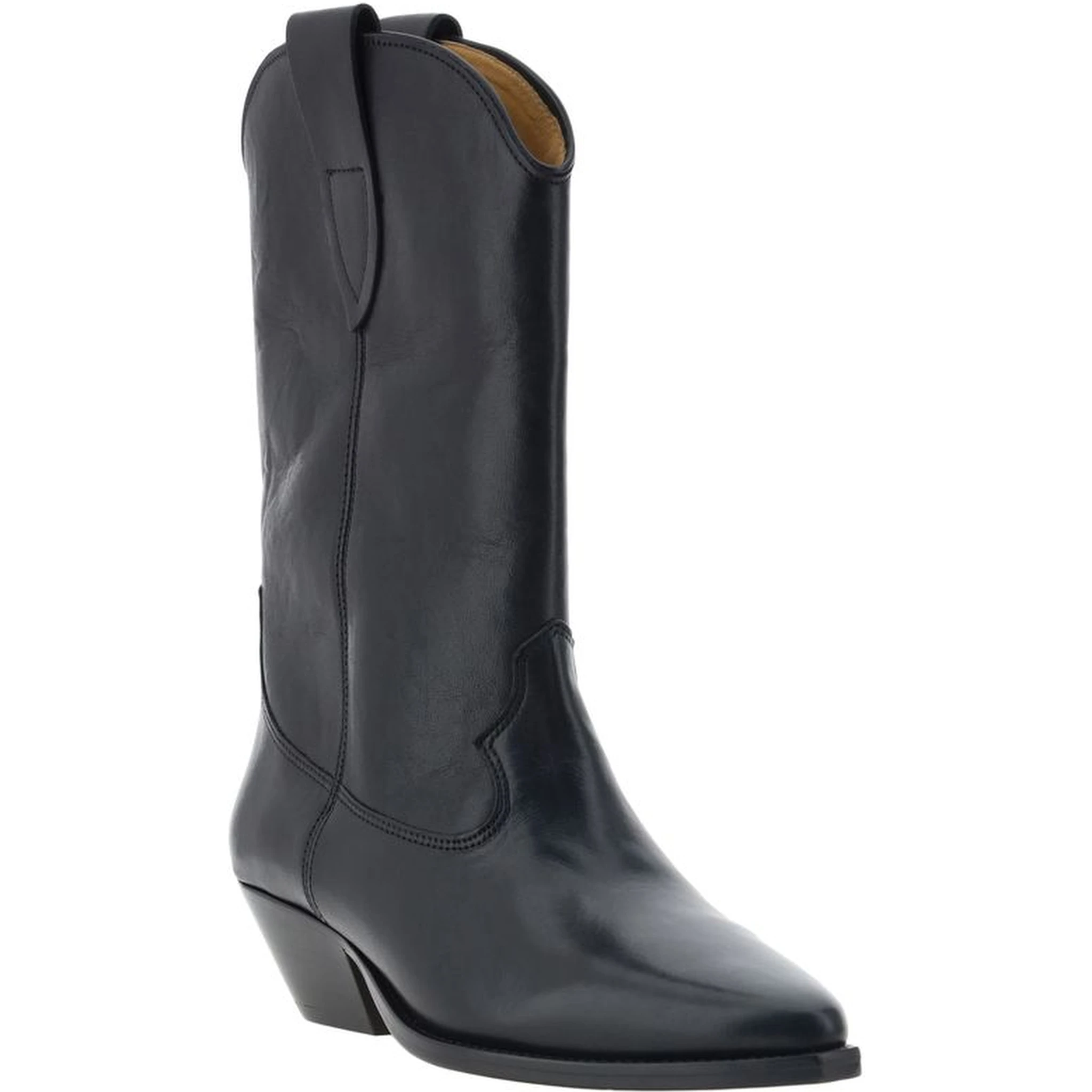 Black Calf Leather Bos Taurus Ankle Boots