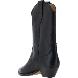 Black Calf Leather Bos Taurus Ankle Boots