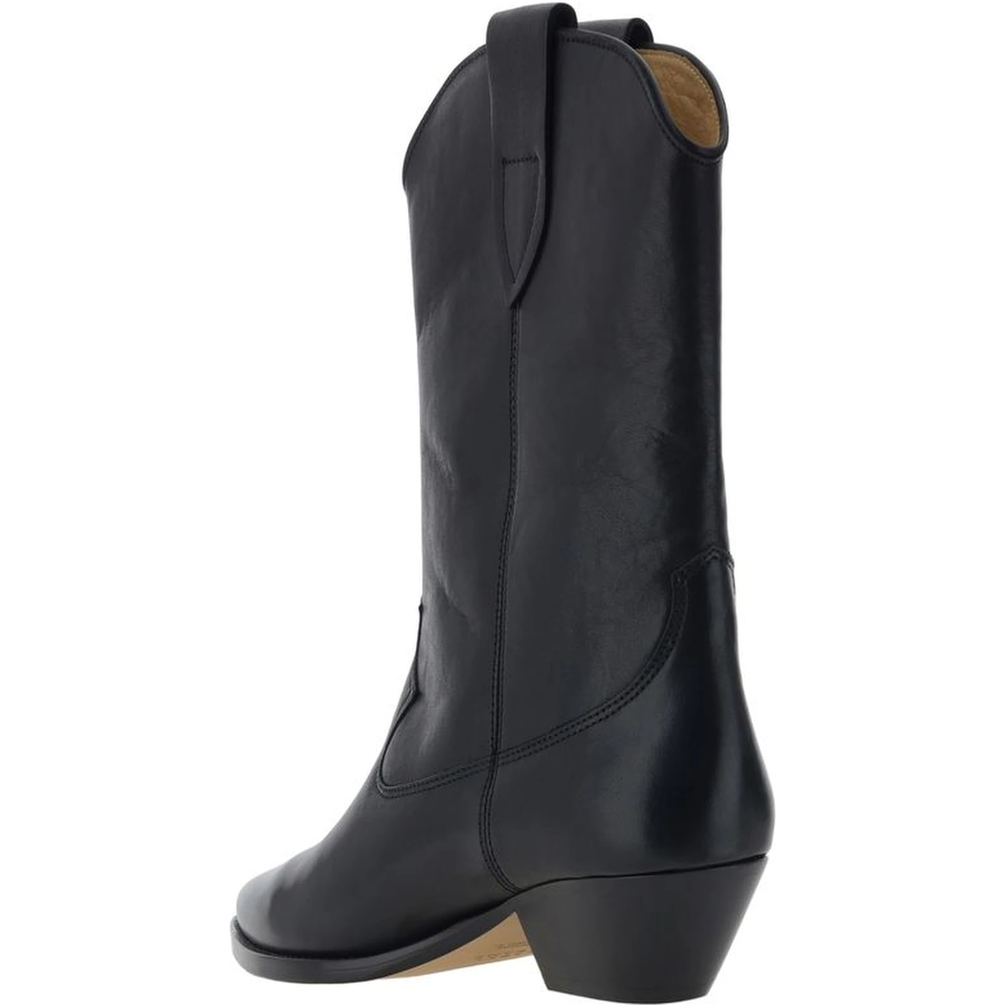 Black Calf Leather Bos Taurus Ankle Boots