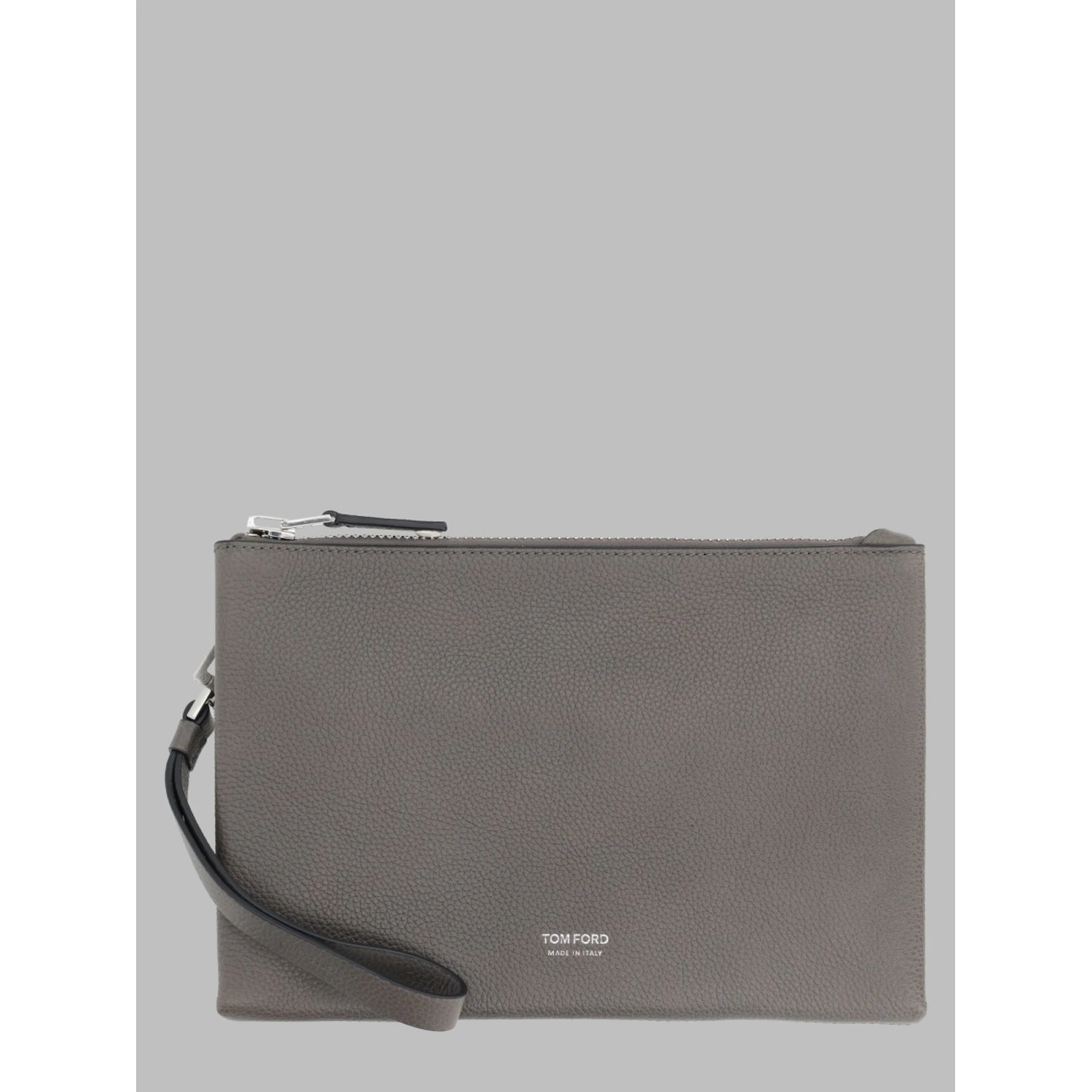 POUCHETTE MINIMAL SOTTILE IN PELLE FIORE CON CINTURINO DA POLSO