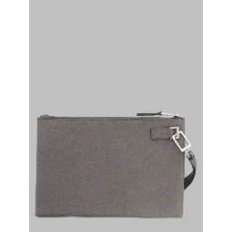 POUCHETTE MINIMAL SOTTILE IN PELLE FIORE CON CINTURINO DA POLSO