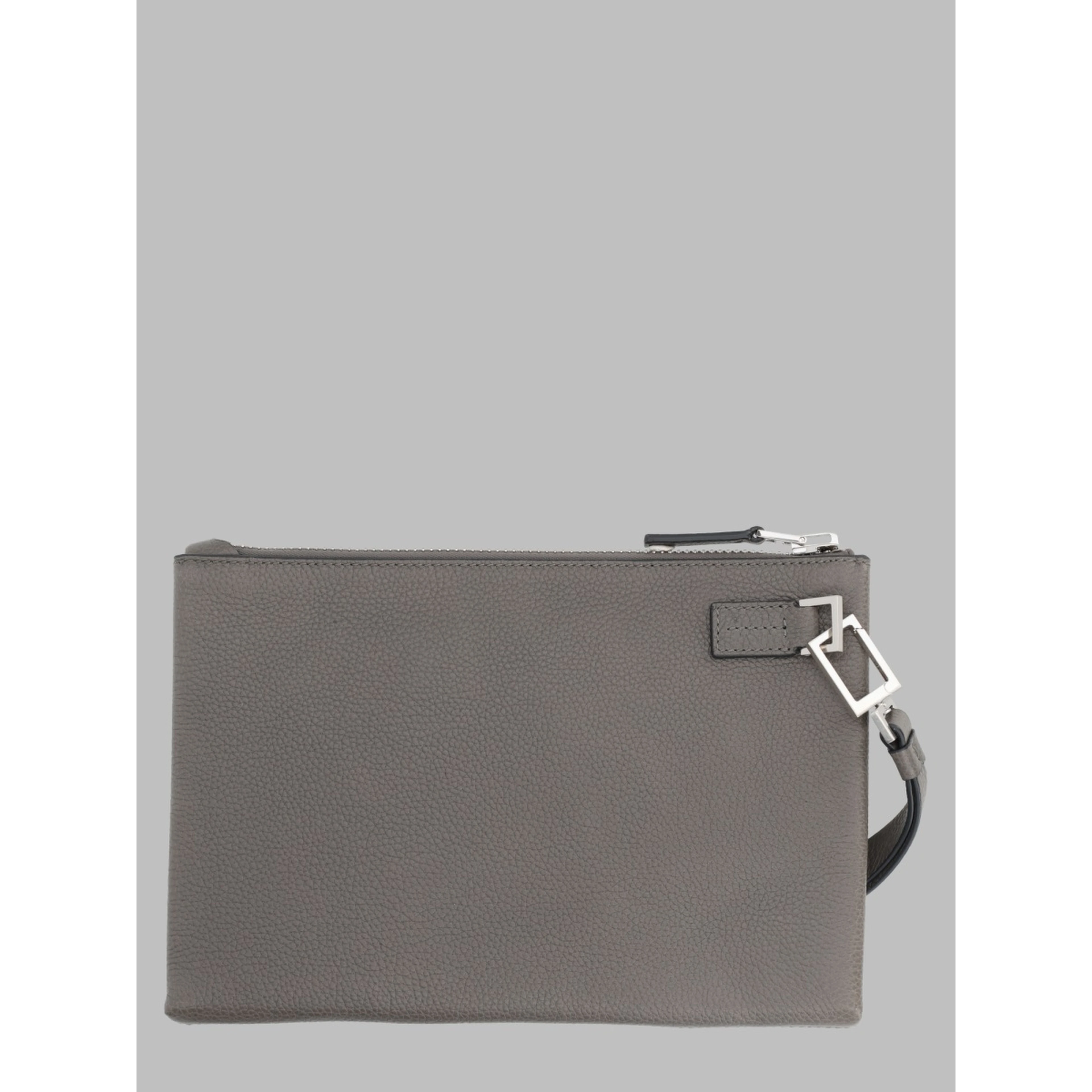 POUCHETTE MINIMAL SOTTILE IN PELLE FIORE CON CINTURINO DA POLSO